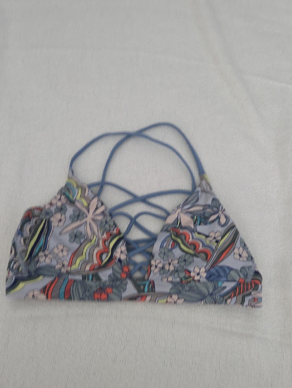 Victorias Secret Floral Strappy Sports Bra Top Size Small